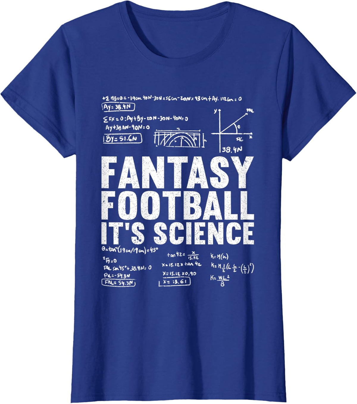 Fantasy Football It's Science | Draft Funny Fantasy Football T-Shirt - Royal Blue