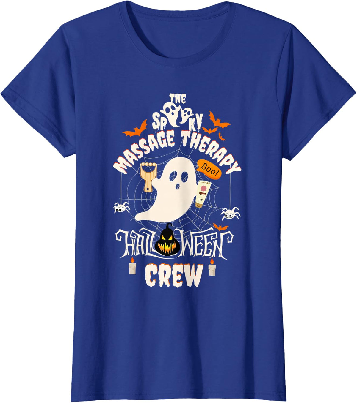 Spooky Massage Therapist Halloween Crew LMT Therapy Masseuse T-Shirt - Royal Blue