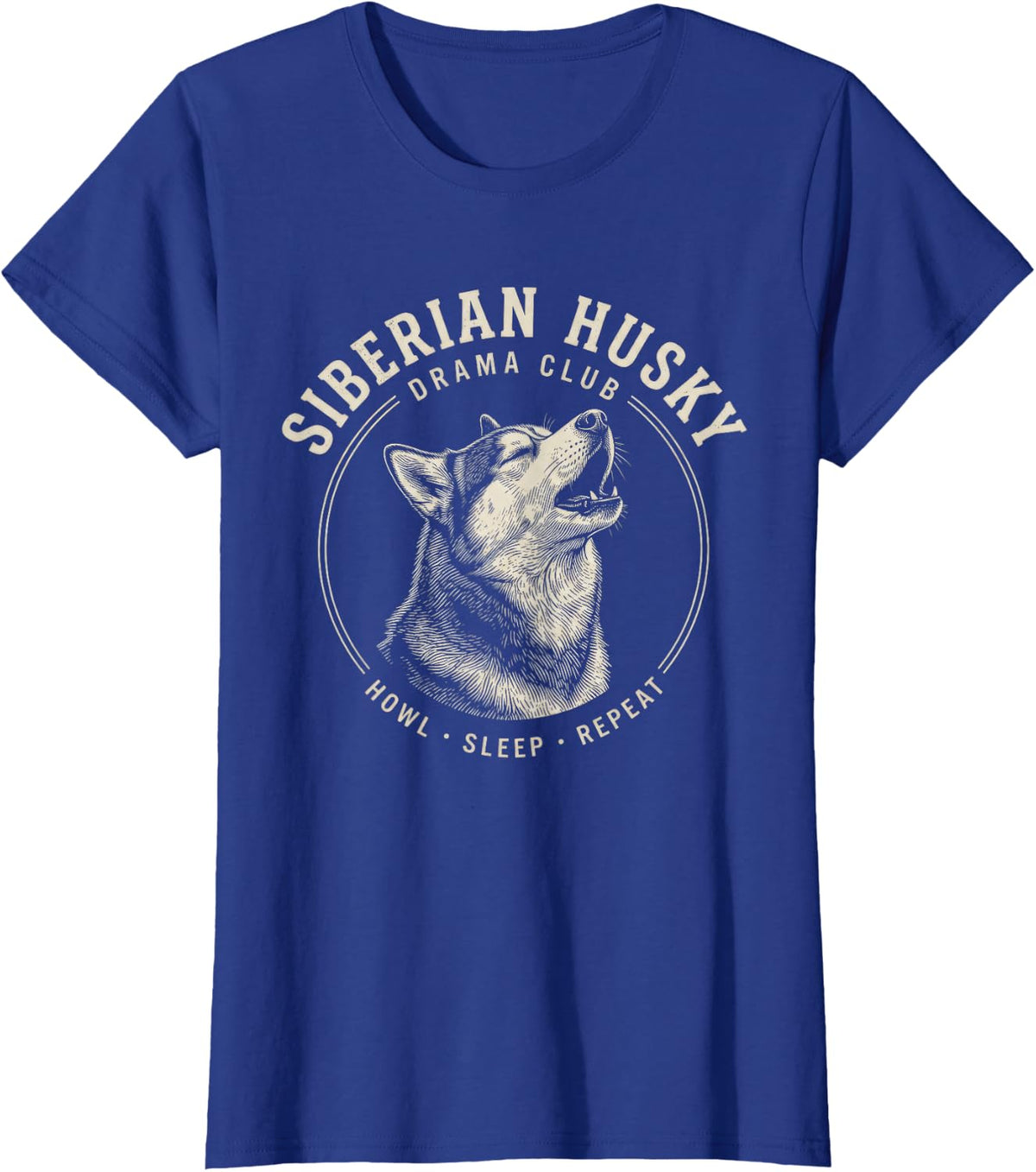 Siberian Husky Drama Tees T Shirts for Dog Lovers Men Women Kids - Royal Blue