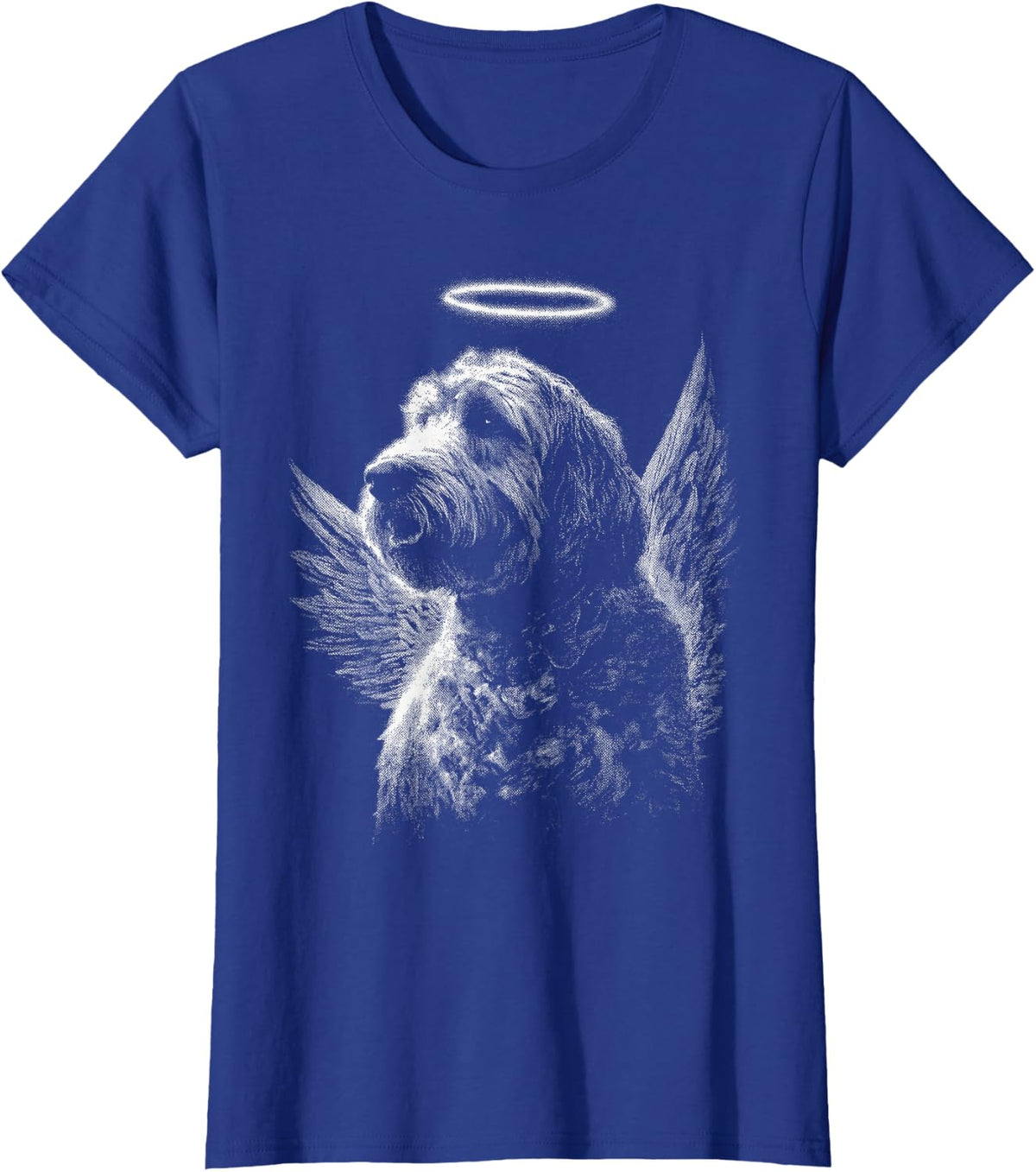 Labradoodle with Wings Cute Angel Dog Pet Tribute Graphic T-Shirt - Royal Blue