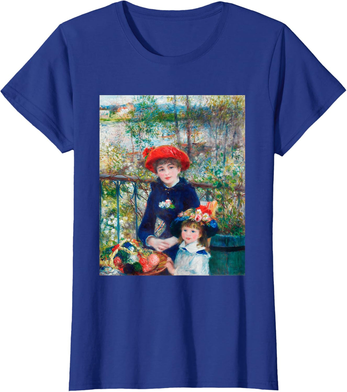 Two Sisters On Terrace Renoir Impressionist Colorful T-Shirt - Royal Blue