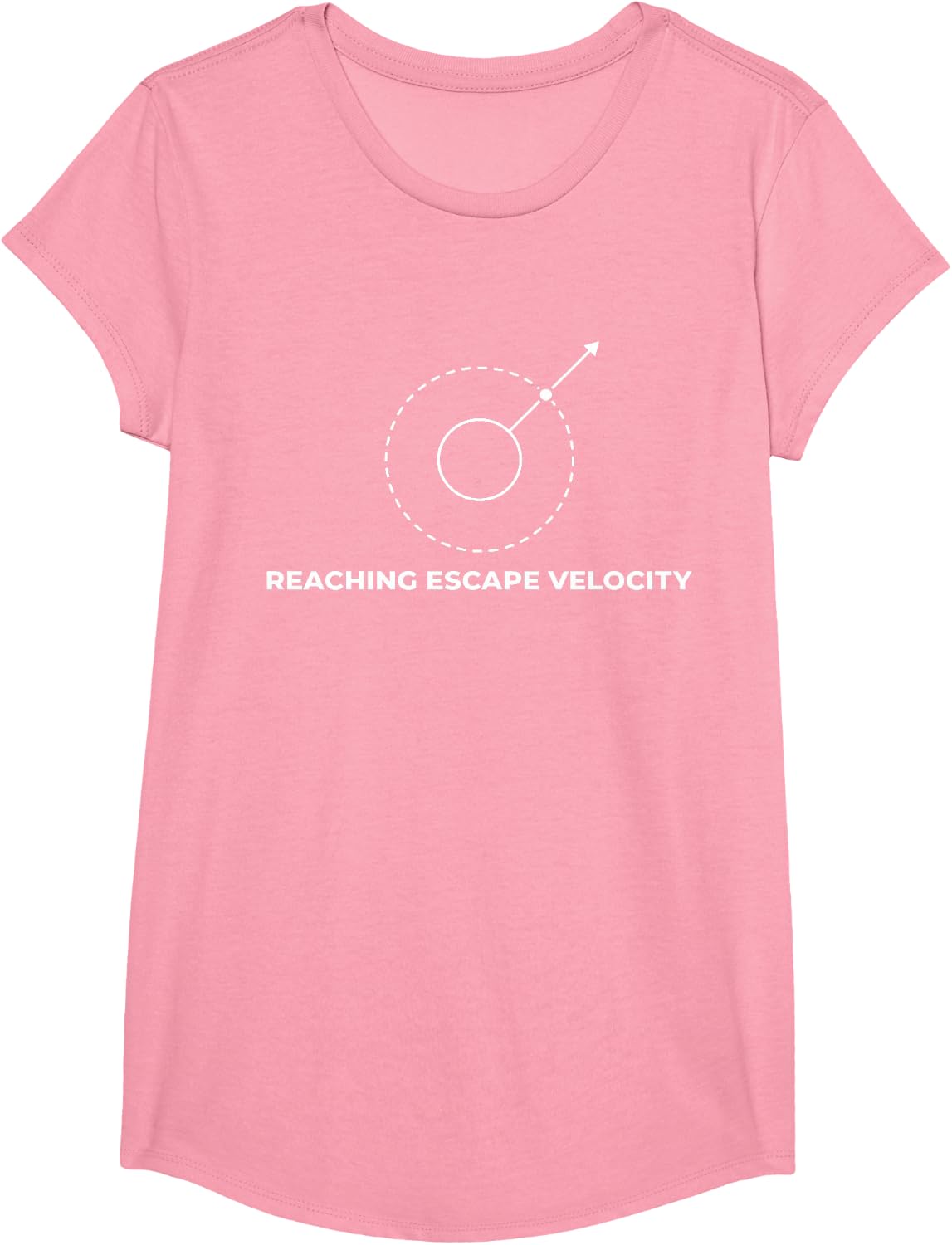 Reaching Escape Velocity Funny Physics Science Meme T-Shirt - Girls Pink