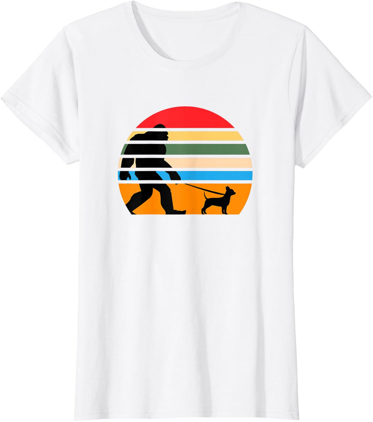 Dog Lover Bigfoot Retro Design Chihuahua Vintage T-Shirt - White