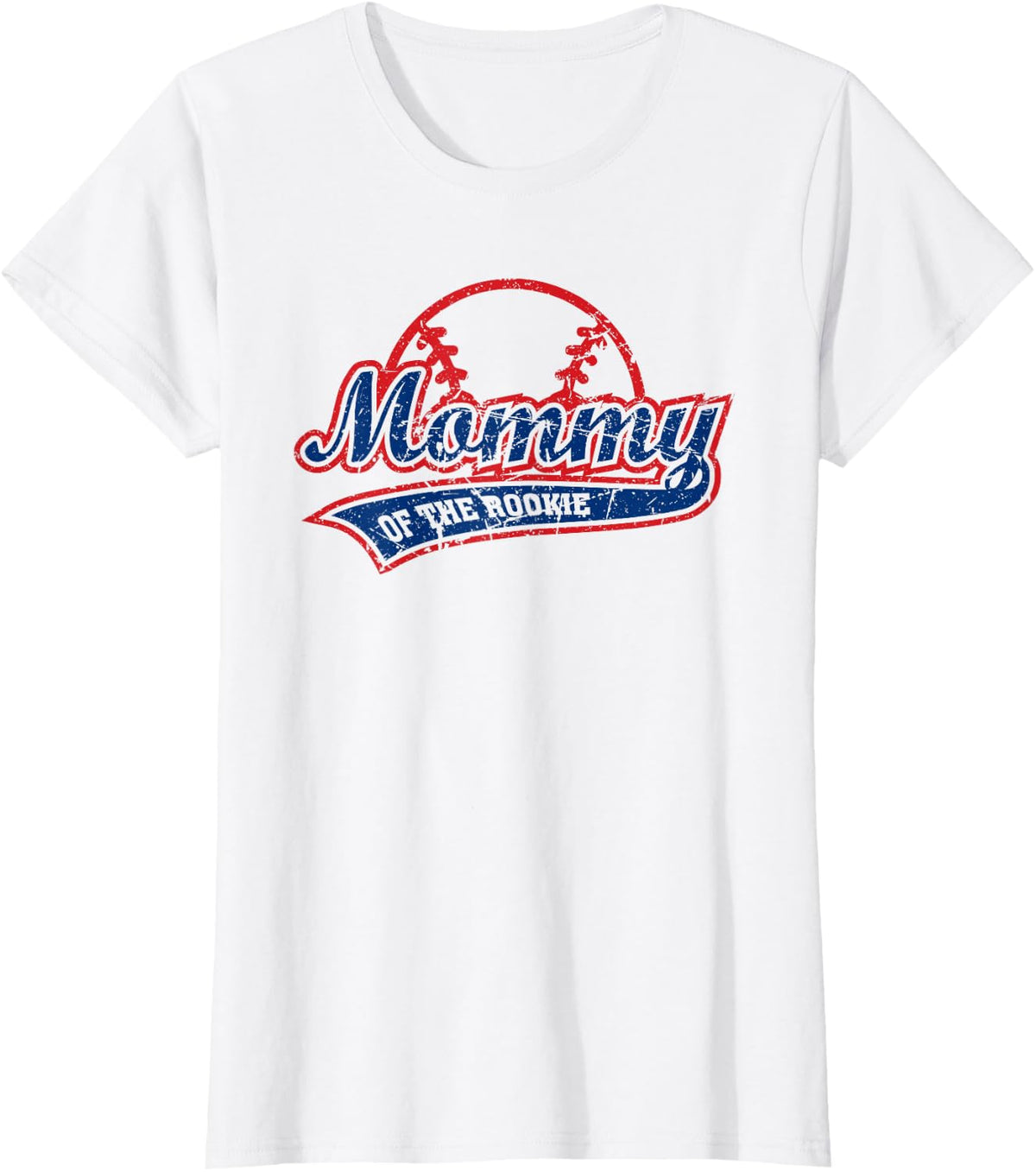 Funny Vintage Baseball Mommy of the Rookie T-Shirt - White