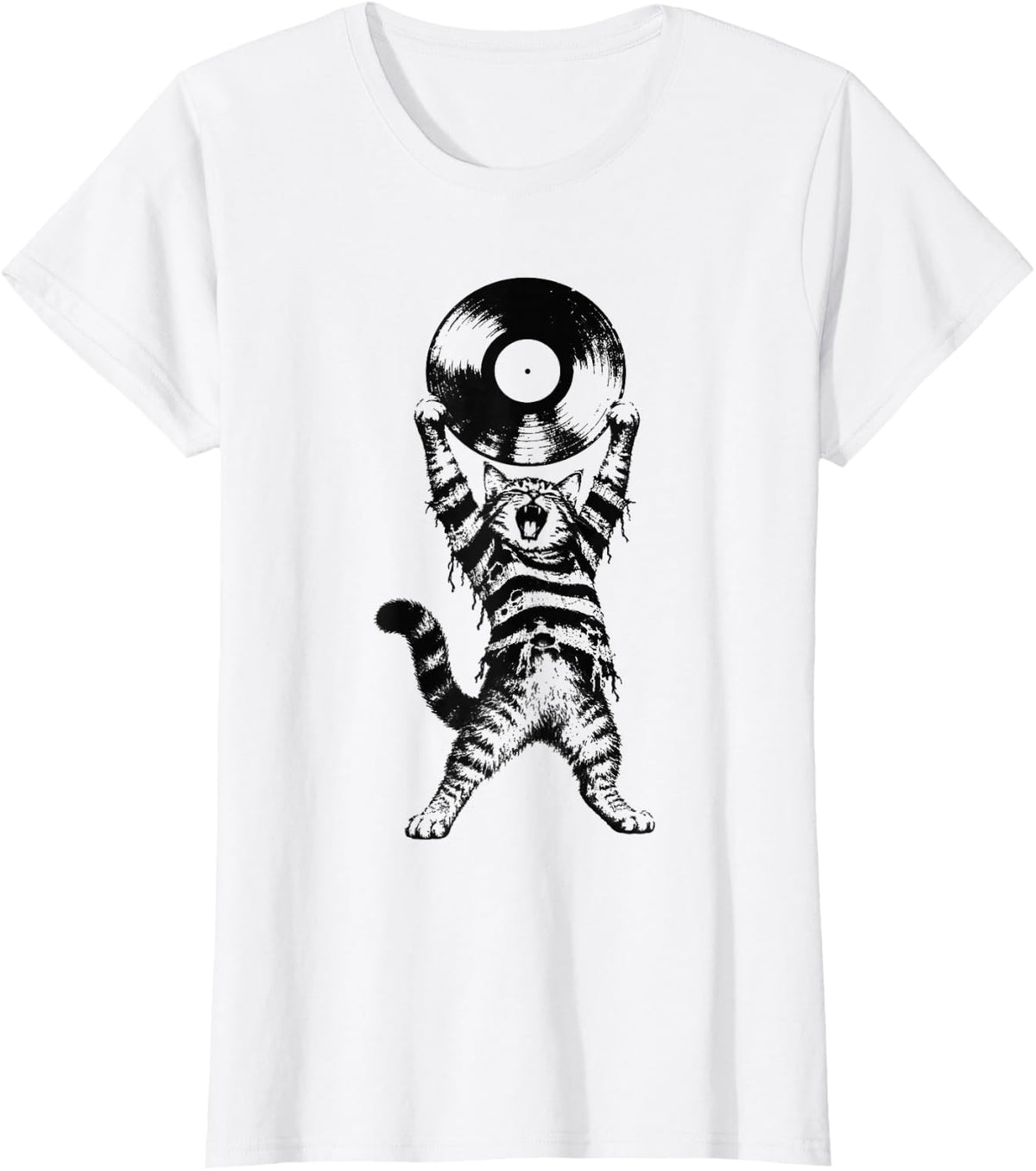 Sassy Cat 2000s Y2k Grunge Aesthetic Feline Animal Punk Rock T-Shirt - White