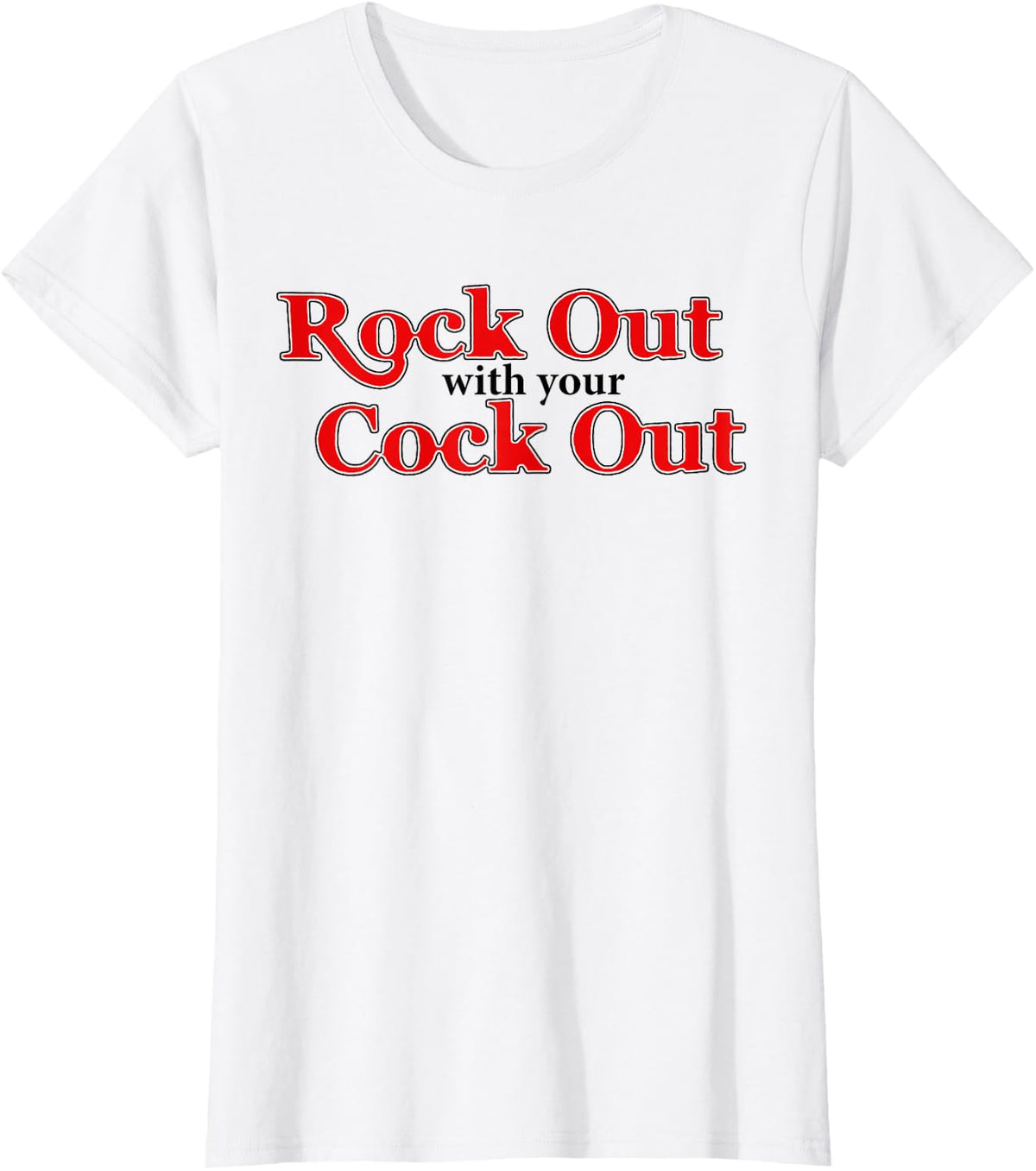 Funny Rock Out With Your Cock Out Mens Boy T-Shirt - White