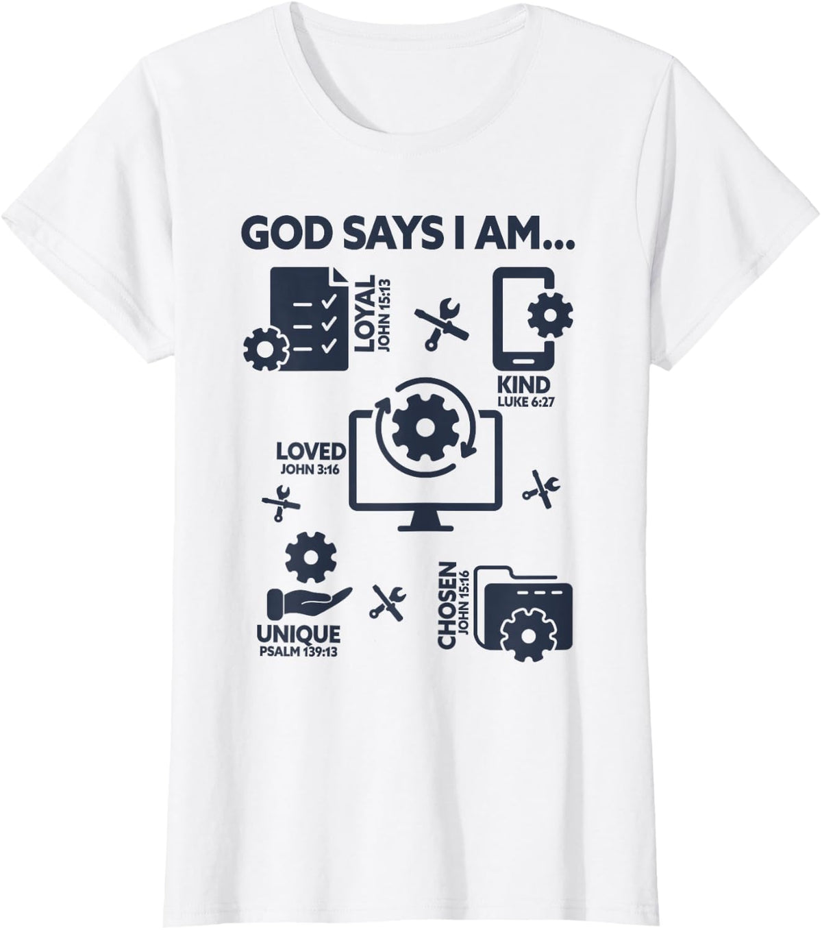 God Says I Am Software Engineer Lover Men Christian T-Shirt - White