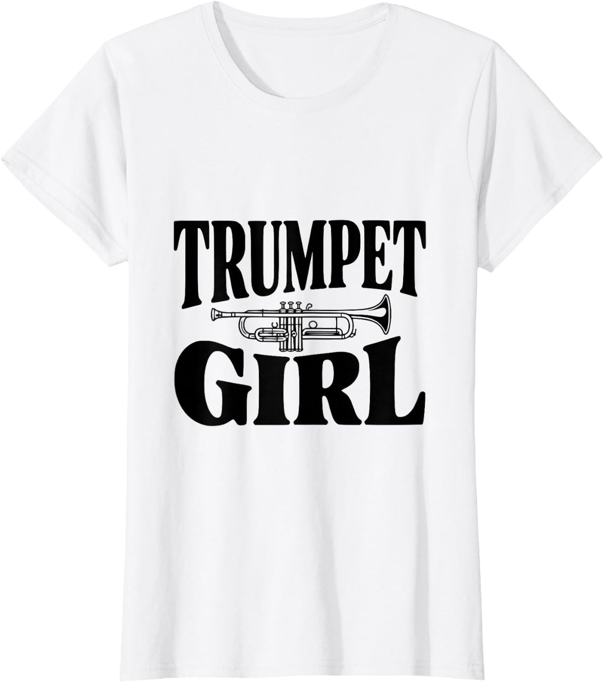 Trumpet Girl Music Lover for Female Musicians T-Shirt - White