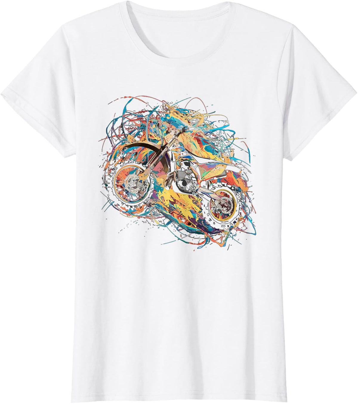 Graphic Dirt Bike T-Shirt - White