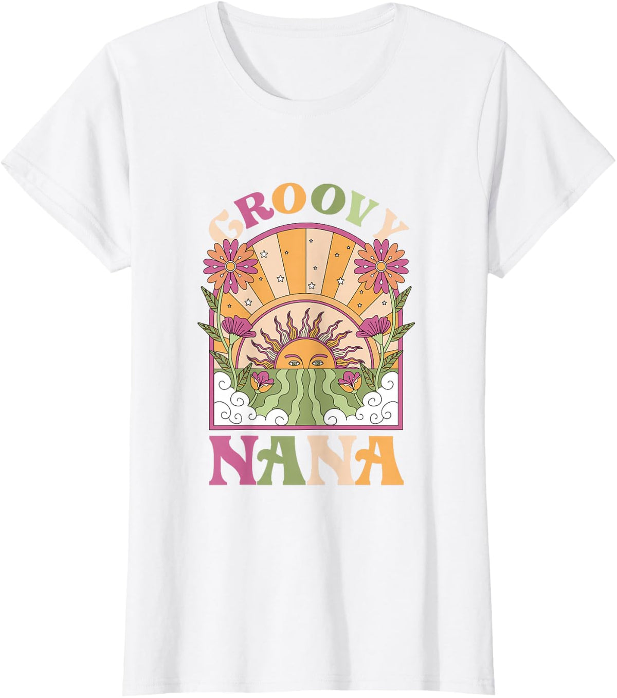Groovy Nana | Grandma Grandmother | Mother's Day T-Shirt - White