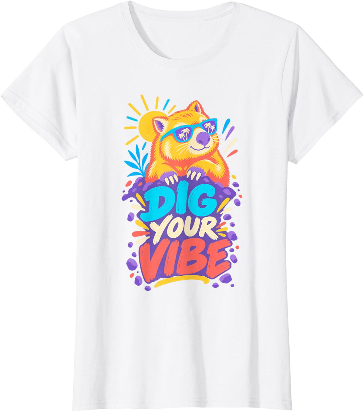 Red Panda Sunglasses Positive Quote T-Shirt - White