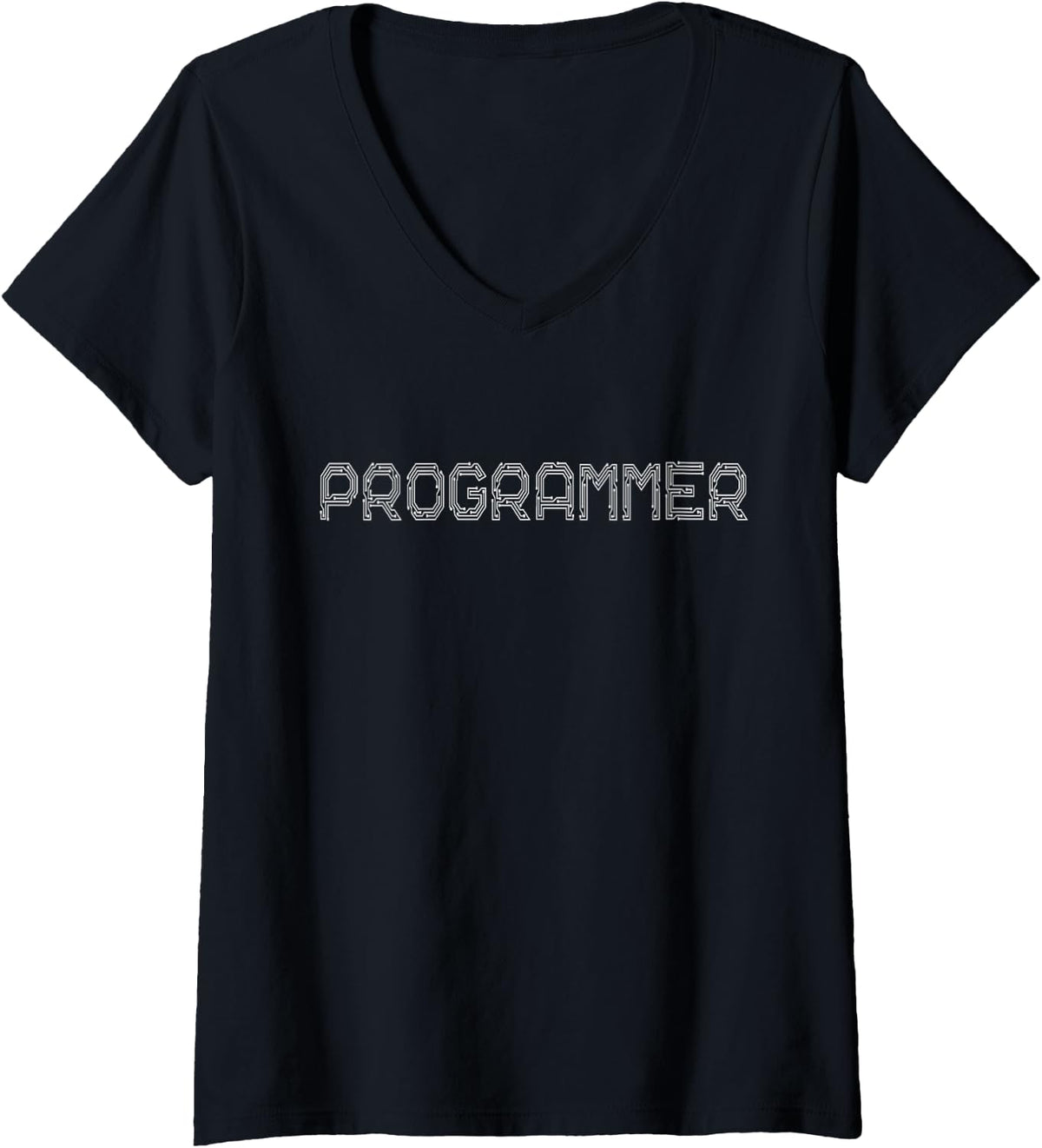 Women's Programming Software Tech Computer Engineer Programmer Coder V-Neck T-Shirt - Black