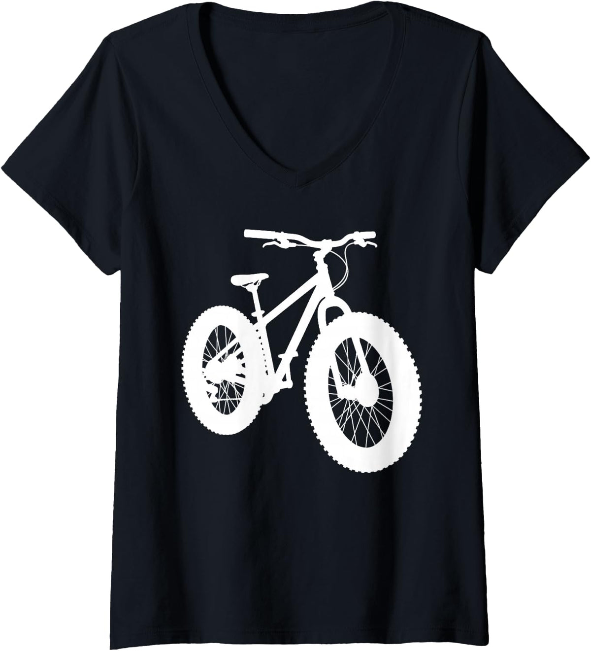 Women's Best Fat Tire Bike Art for Men Women Fatbike Fat Bike Lover V-Neck T-Shirt - Black