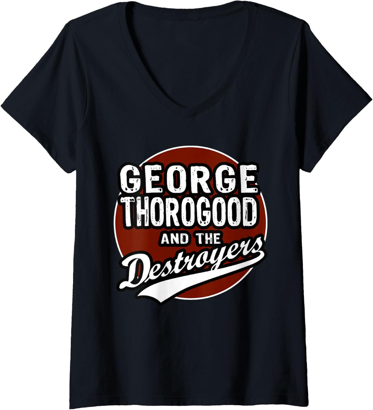 Women's George Thorogood I Drink Alone V-Neck T-Shirt - Black