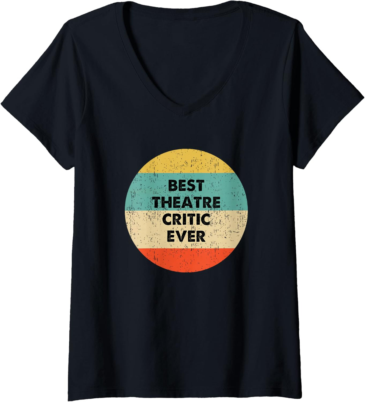 Women's Theatre Critic V-Neck T-Shirt - Black