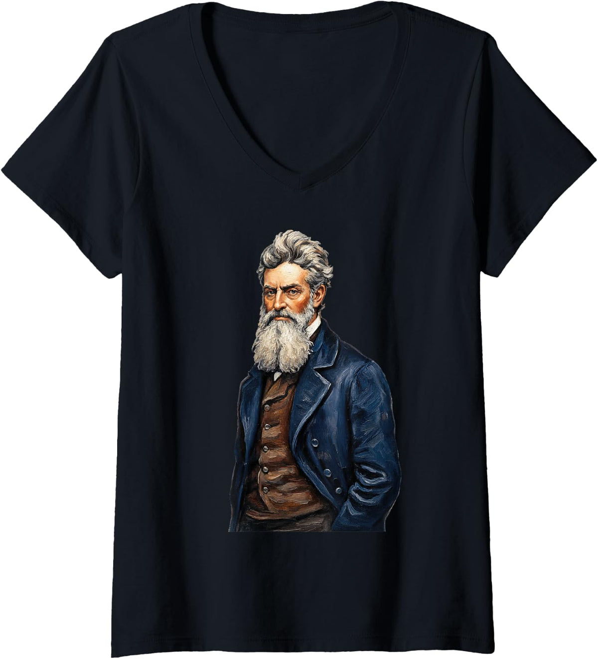 Women's John Brown Abolitionist American History Harpers Ferry Freed V-Neck T-Shirt - Black