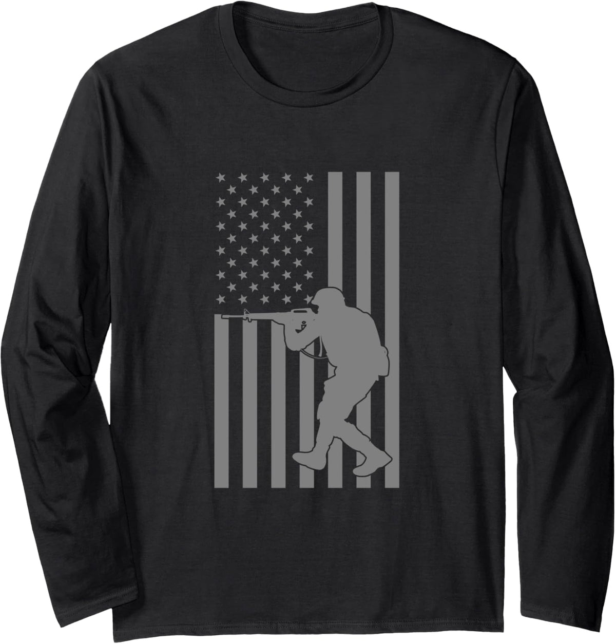 USA Flag Airsoft - American Flag Airsoft Long Sleeve T-Shirt - Adult Unisex Black