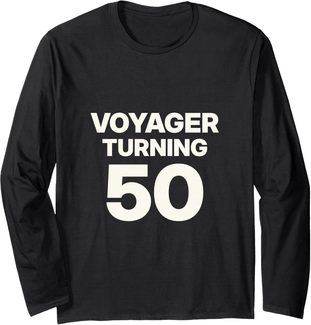 Voyager 50th Anniversary 1977-2027 Vintage Space Exploration Long Sleeve T-Shirt - Adult Unisex Black