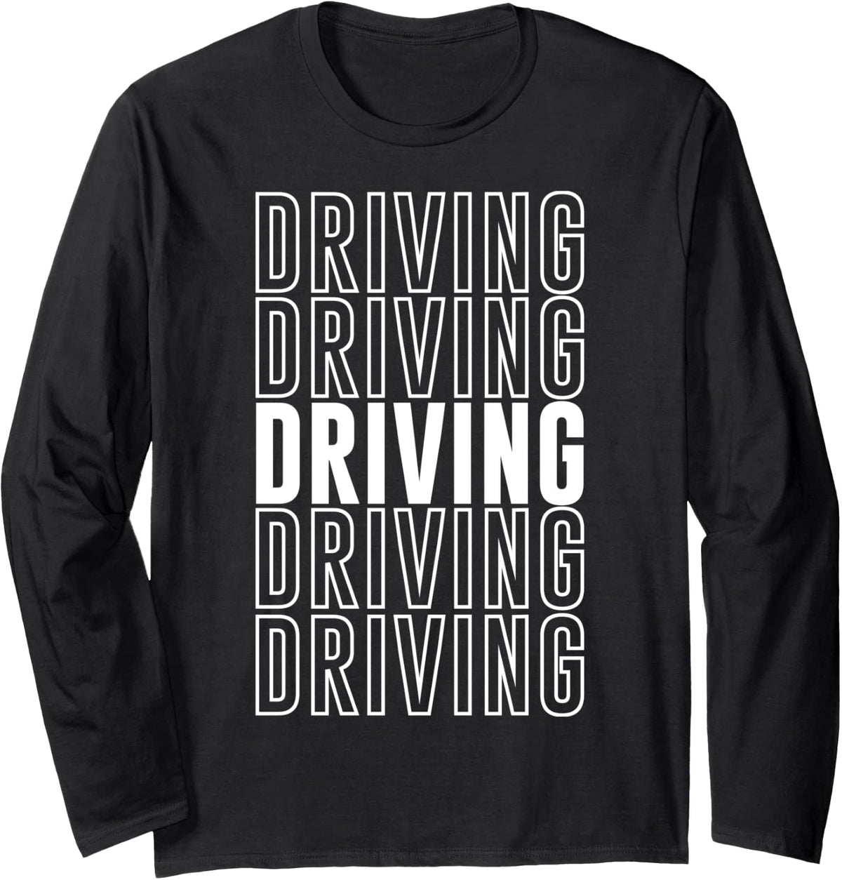 Driving Long Sleeve T-Shirt - Adult Unisex Black