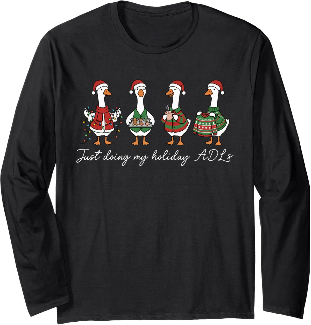 Funny Occupational Therapy Christmas OT Therapist Xmas Party Long Sleeve T-Shirt - Adult Unisex Black