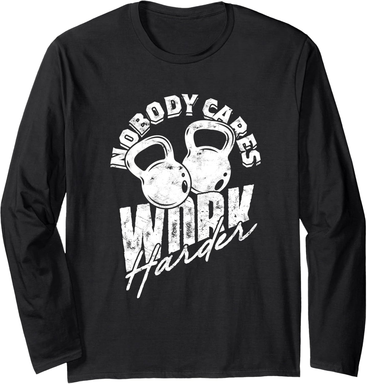 Kettlebell Workout Gym Kettlebell Long Sleeve T-Shirt - Adult Unisex Black