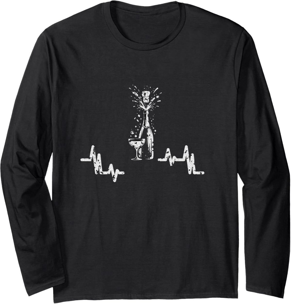 New Year's Eve Party - New Page Old Handwriting Long Sleeve T-Shirt - Adult Unisex Black