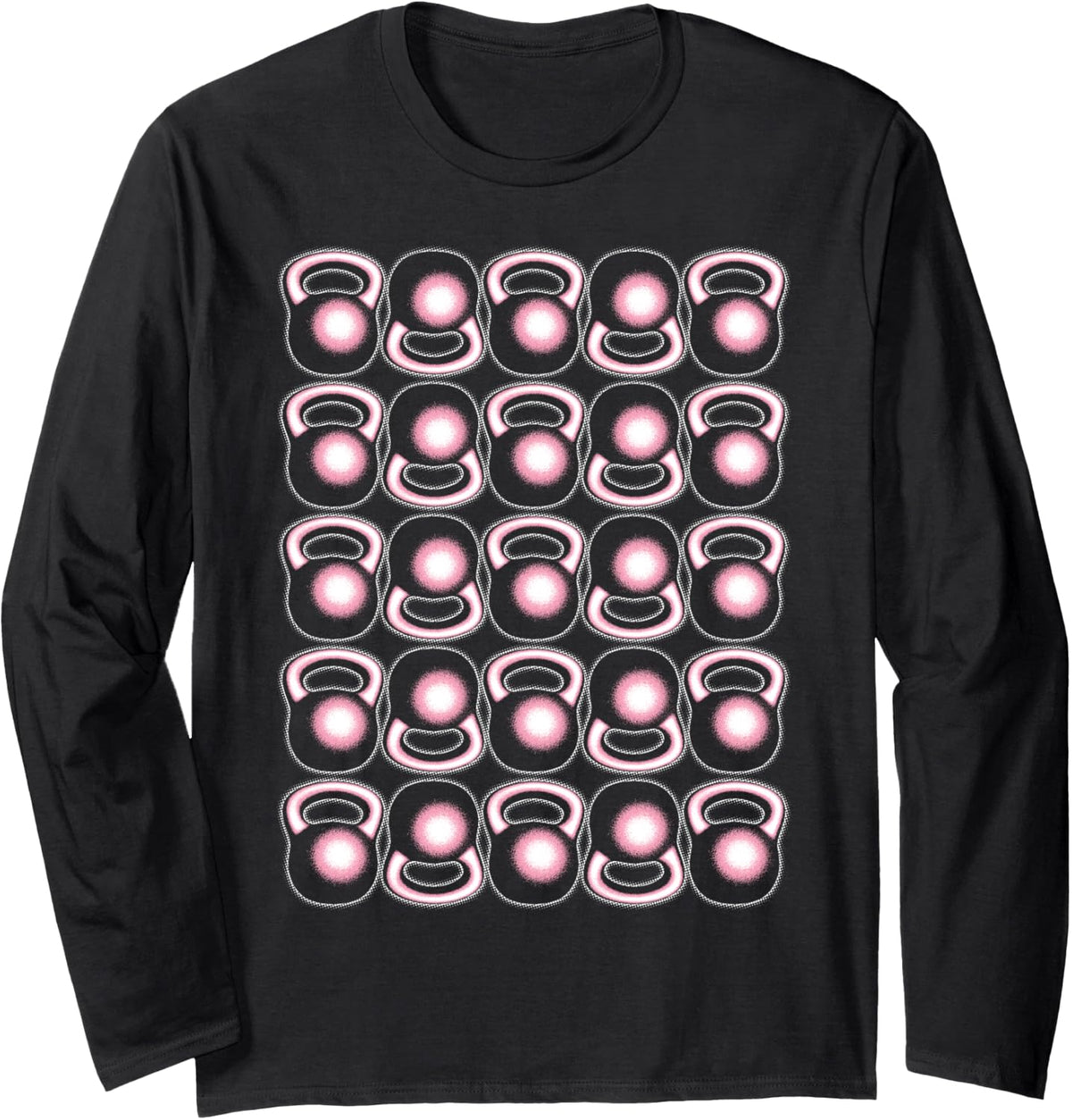Workout Fitness Kettlebells Long Sleeve T-Shirt - Adult Unisex Black