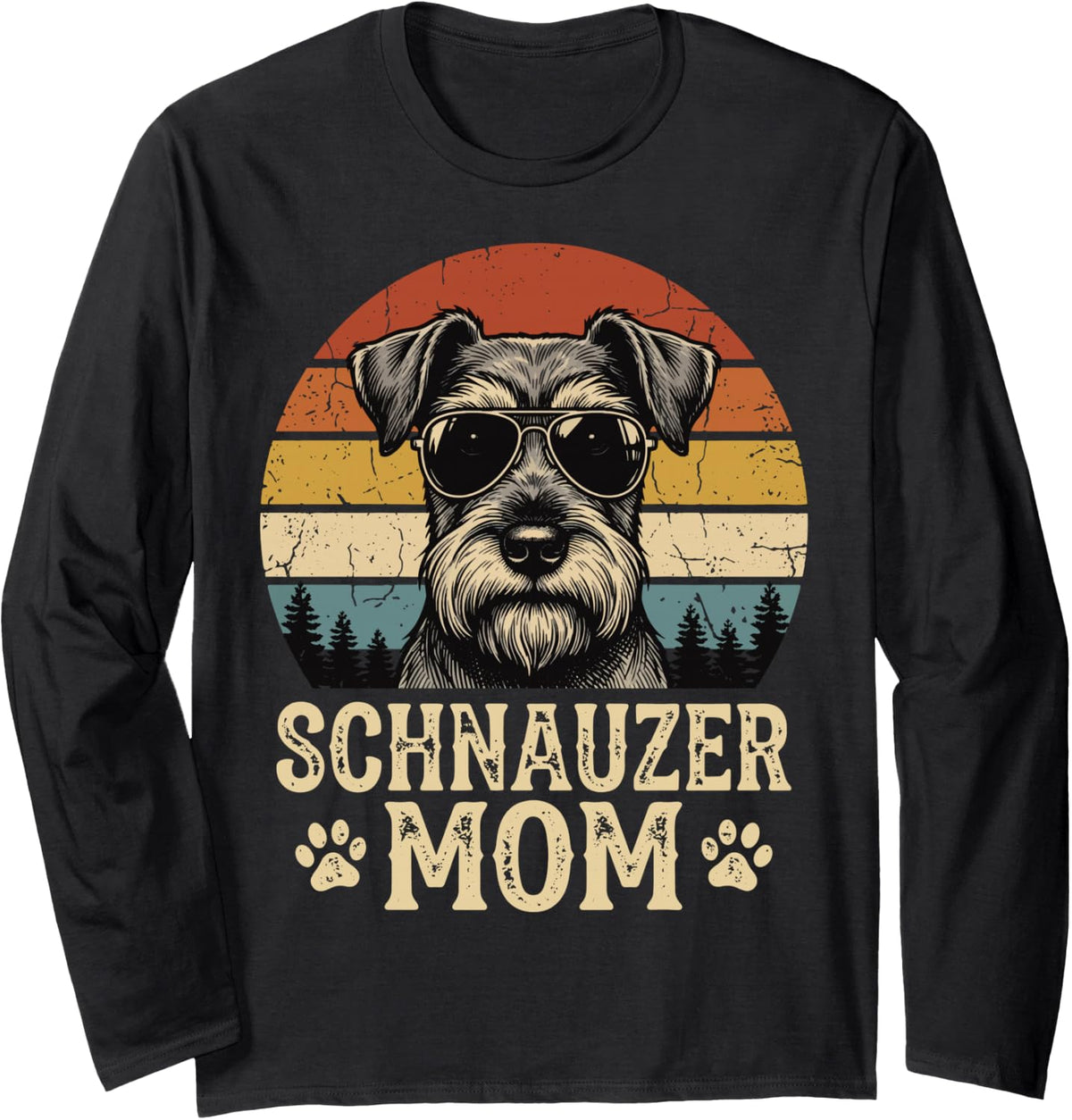 Schnauzer Mom Long Sleeve T-Shirt - Adult Unisex Black
