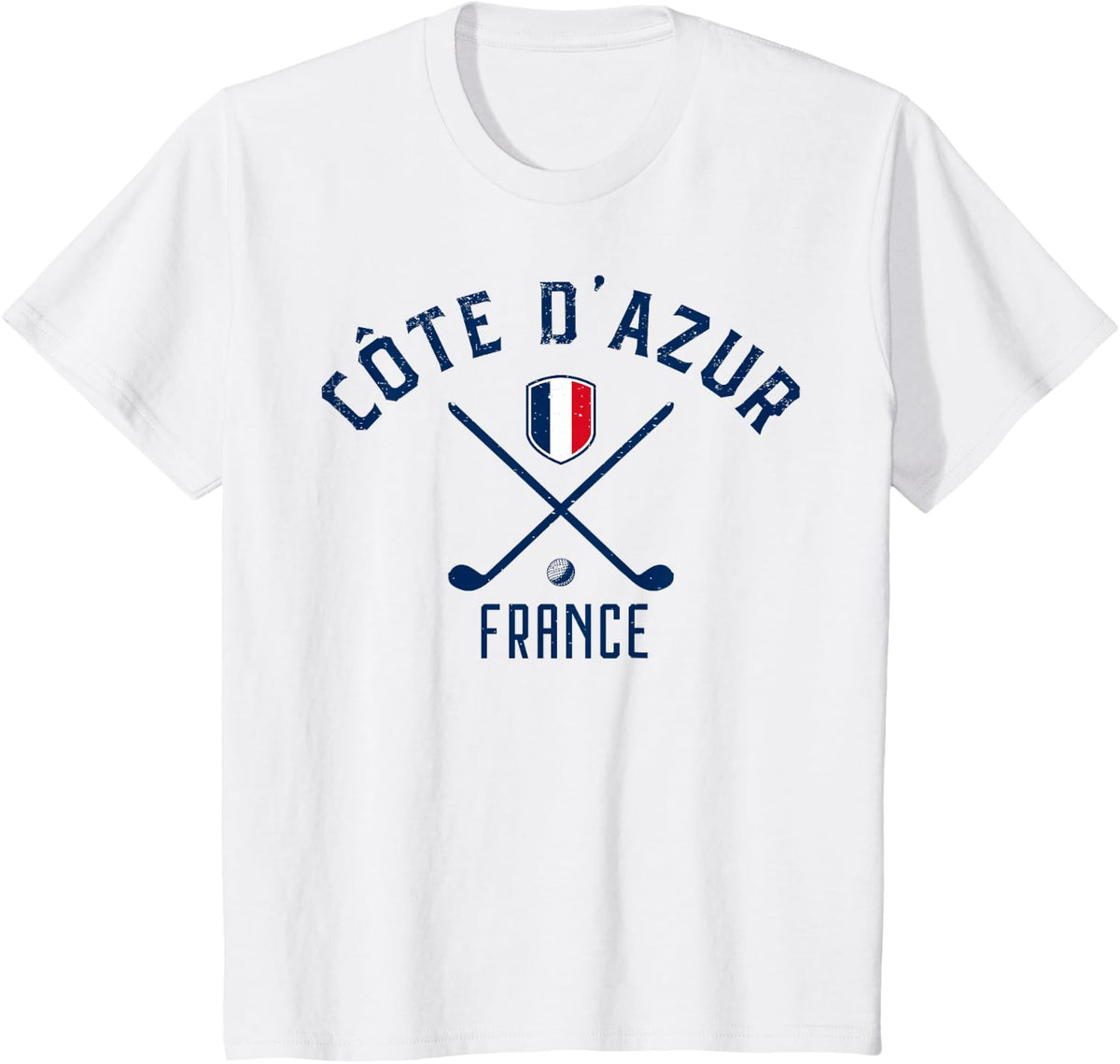 Cote D' Azur France Golf T-Shirt. T-Shirt - White