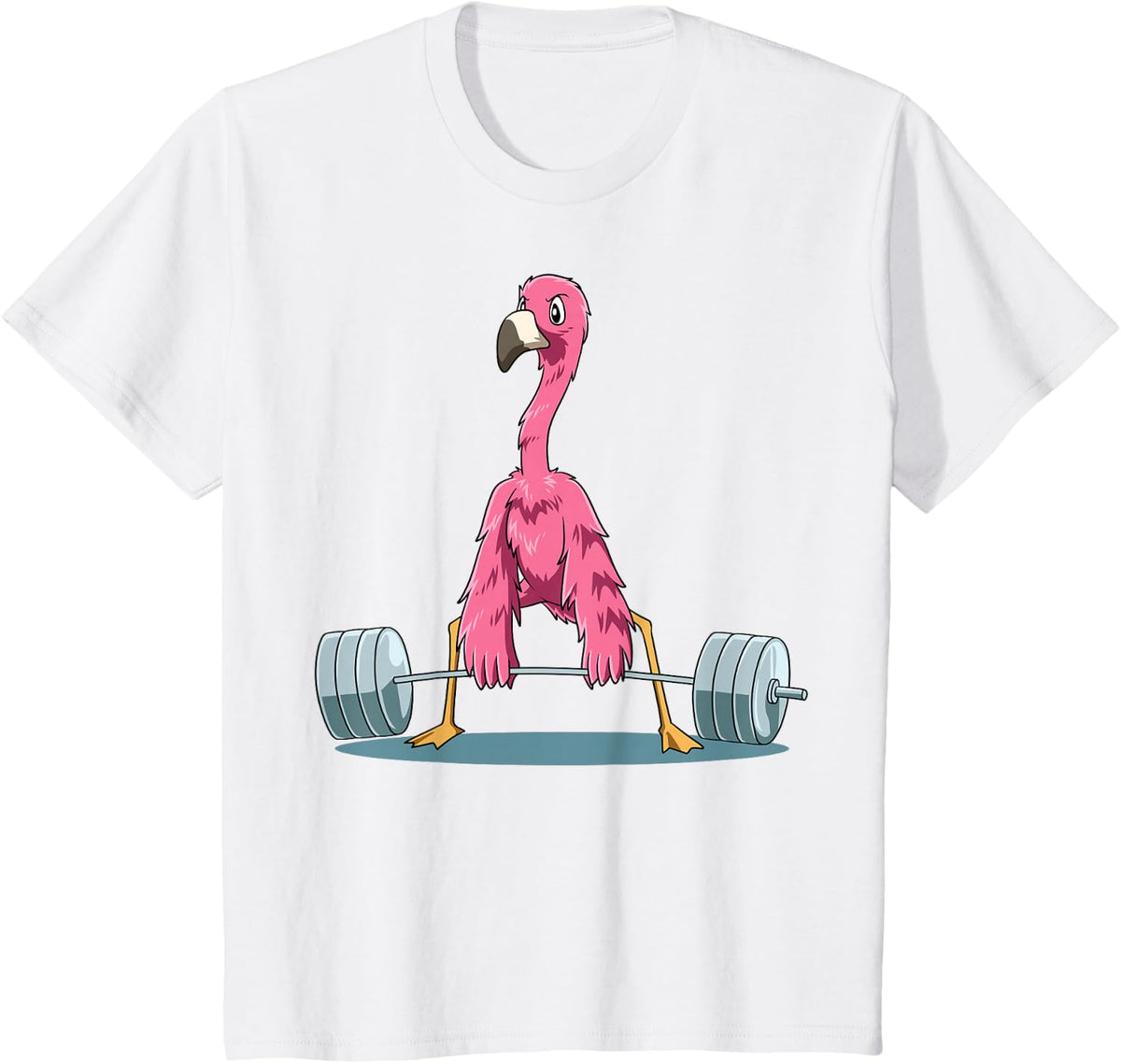 Weightlifting Flamingo Deadlifting Flamingo Powerlifting Gym T-Shirt - White