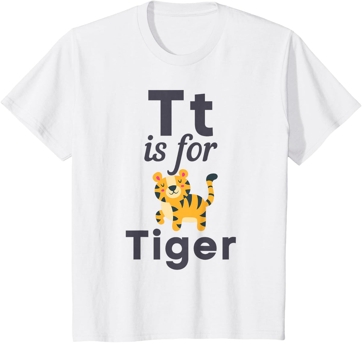 T is for Tiger Pre-School Kindergarten Teacher Student Kids T-Shirt - White