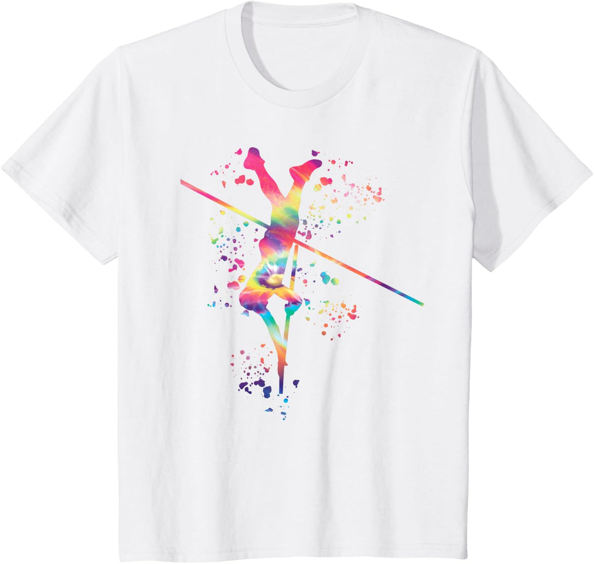 Pole Vaulter Colorsplash Pole Jump Athlete Kids Pole Vault T-Shirt - White