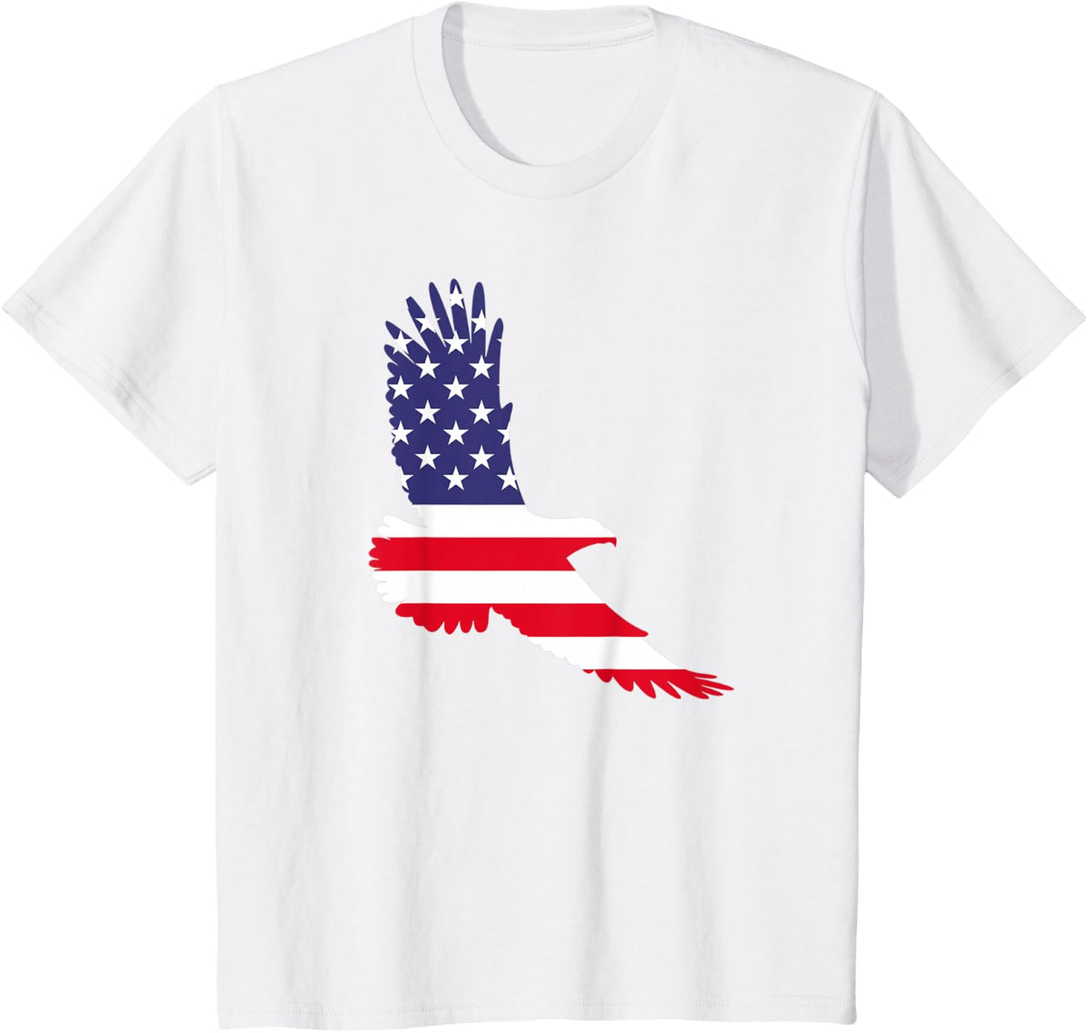 Beautiful Flying American Eagle Bird USA Flag Silhouette T-Shirt - White