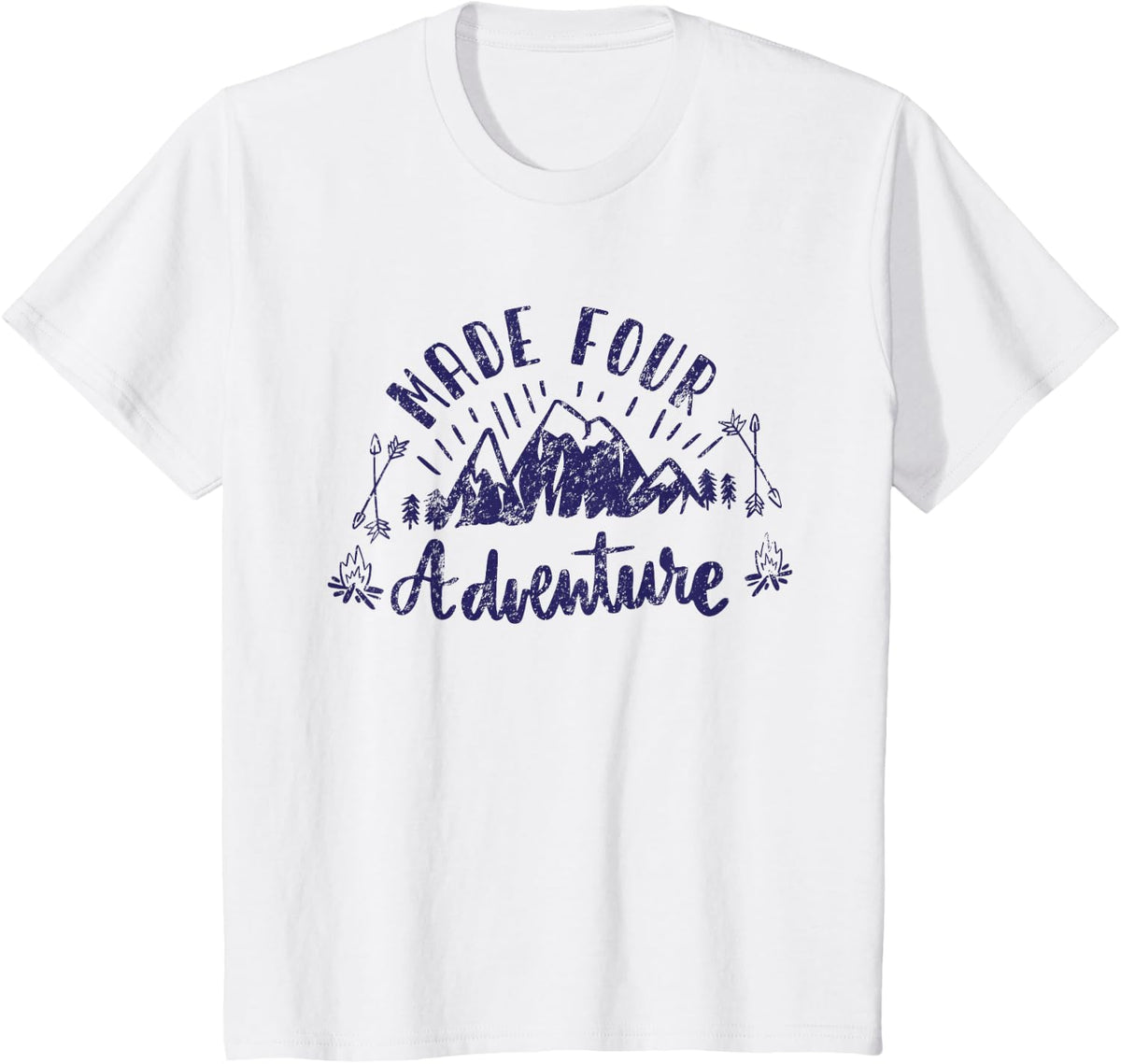 Kids Made four adventure Party camping Theme 4th Birthday T-Shirt - White