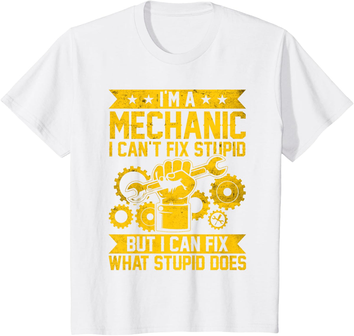 Funny Car Mechanic Engineer Men Women Kids Auto Mechanic T-Shirt - White