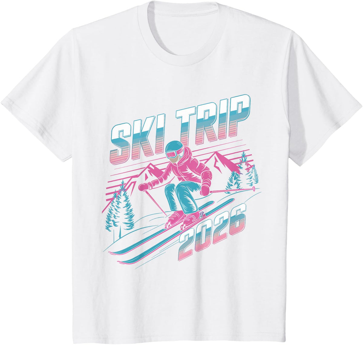 Ski Trip 2026 - Matching Family Snow Skiing Vacation 2026 T-Shirt - White