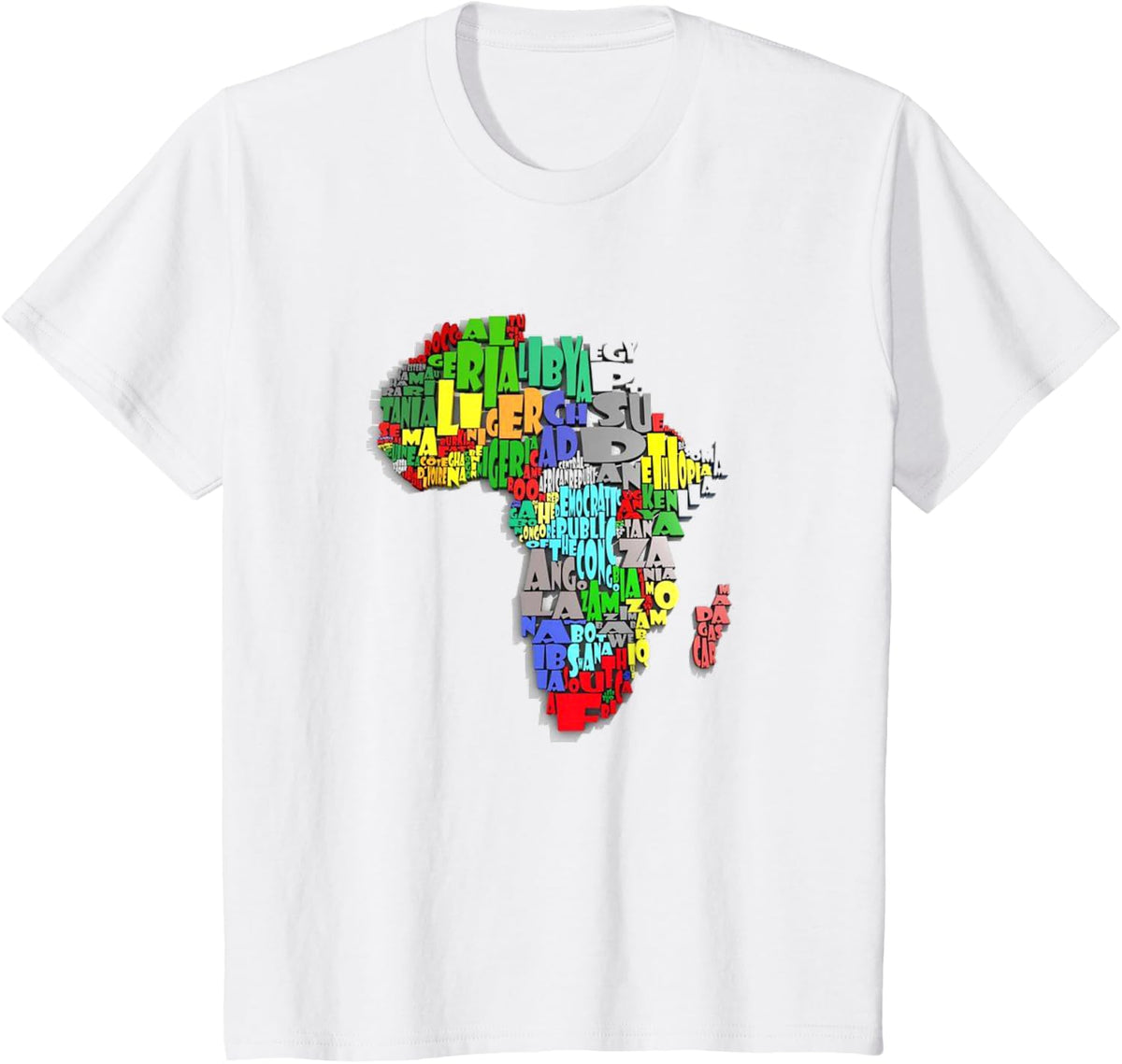 Africa map tshirt map of Africa with country names t-shirt T-Shirt - White
