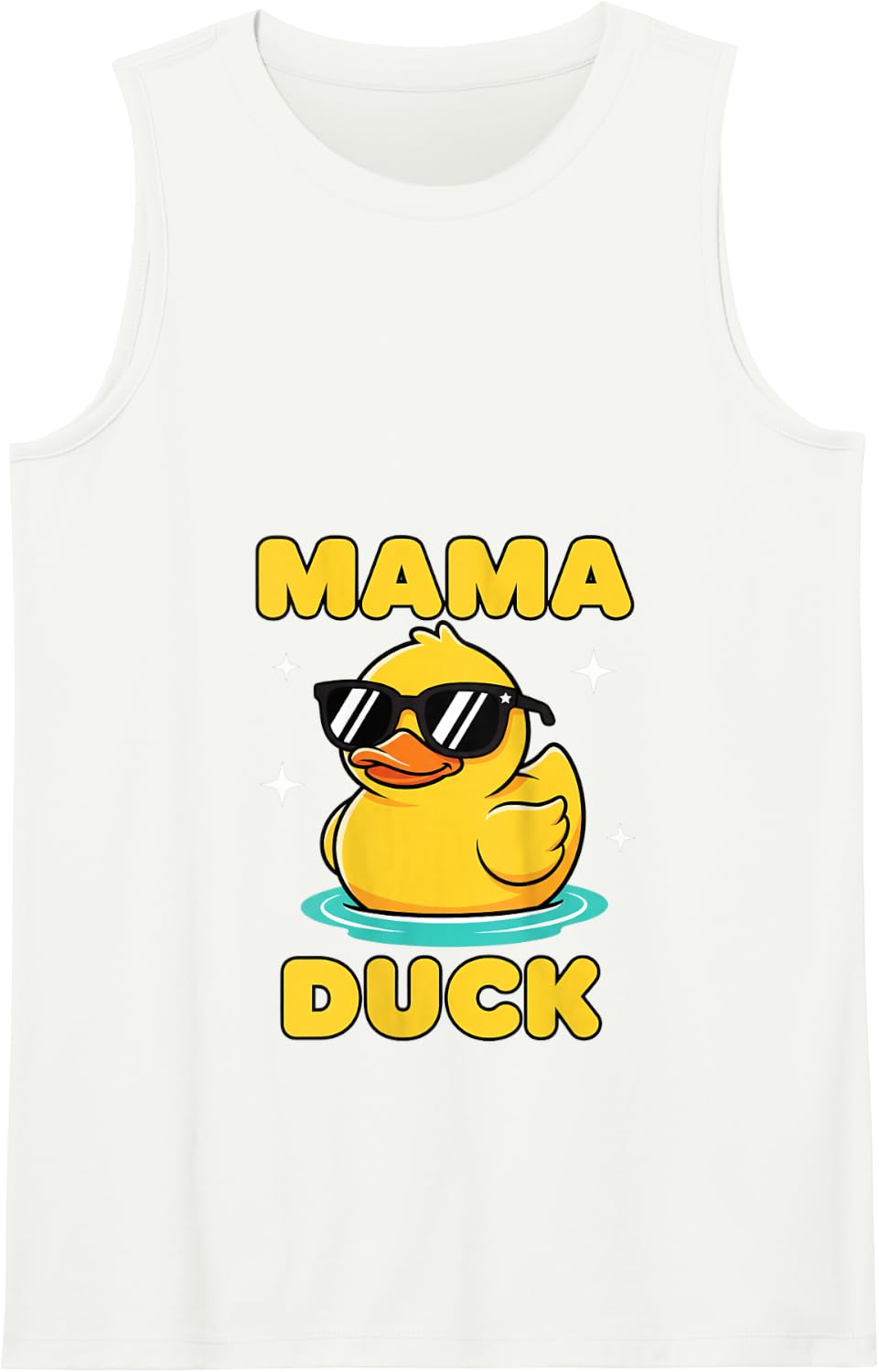 Mama Duck Funny Mom Duck Mom Life Cute Mom Tank Top - White