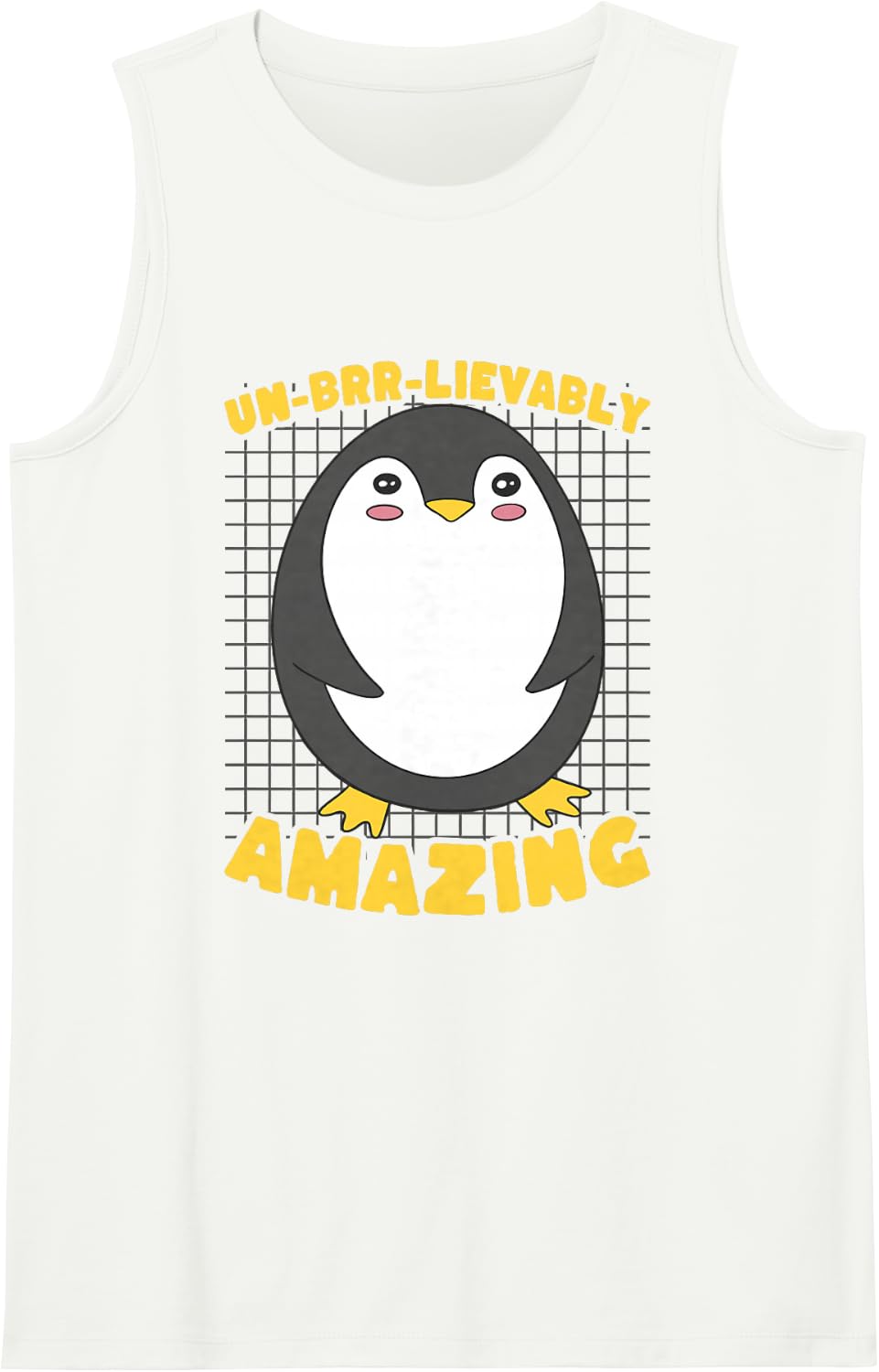 Un-BRR-Lievably Amazing Cute Penguin Pun Sleeveless Tank Top - White