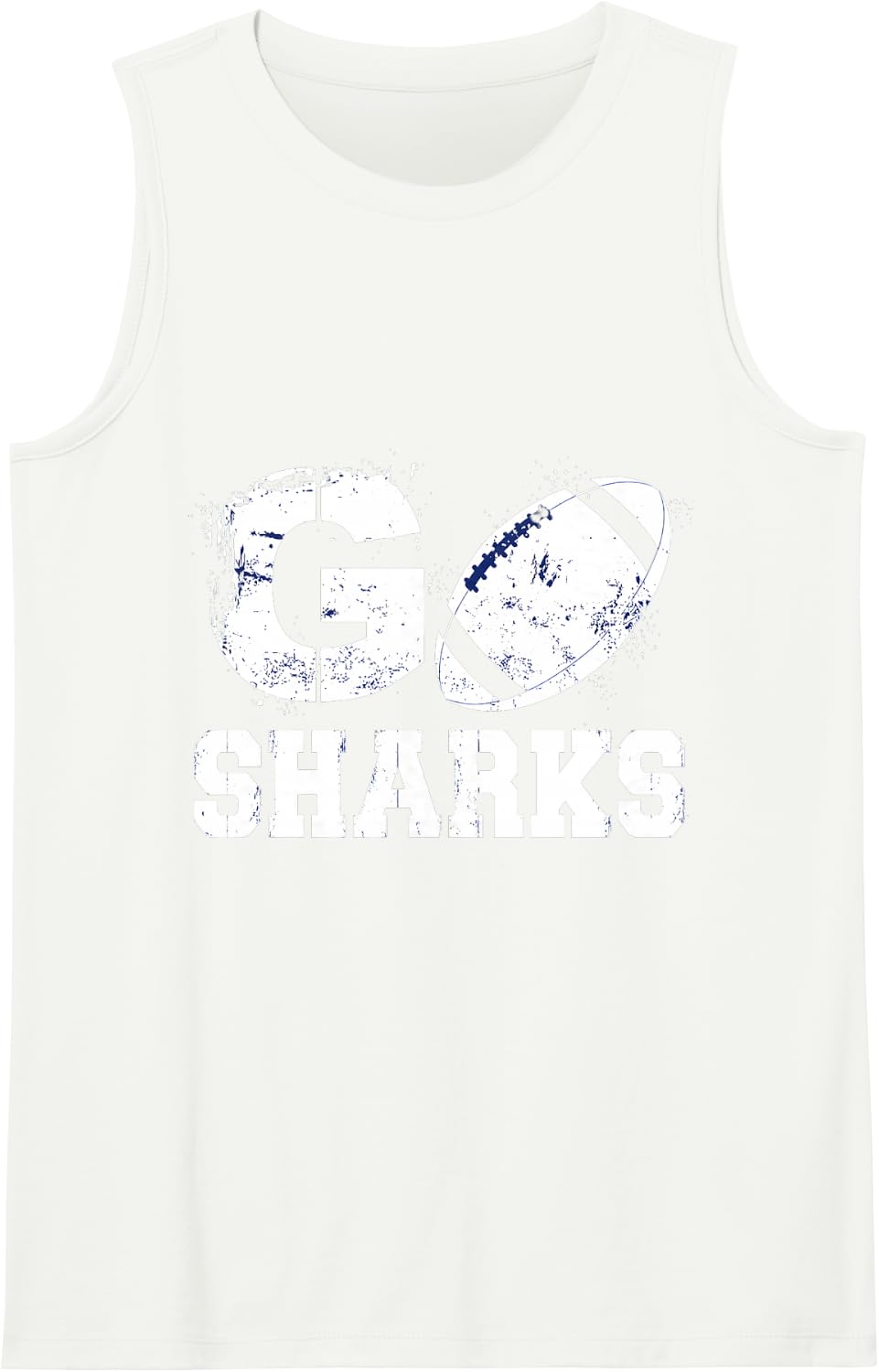 Go Sharks Football Team Spirit Tank Top - White