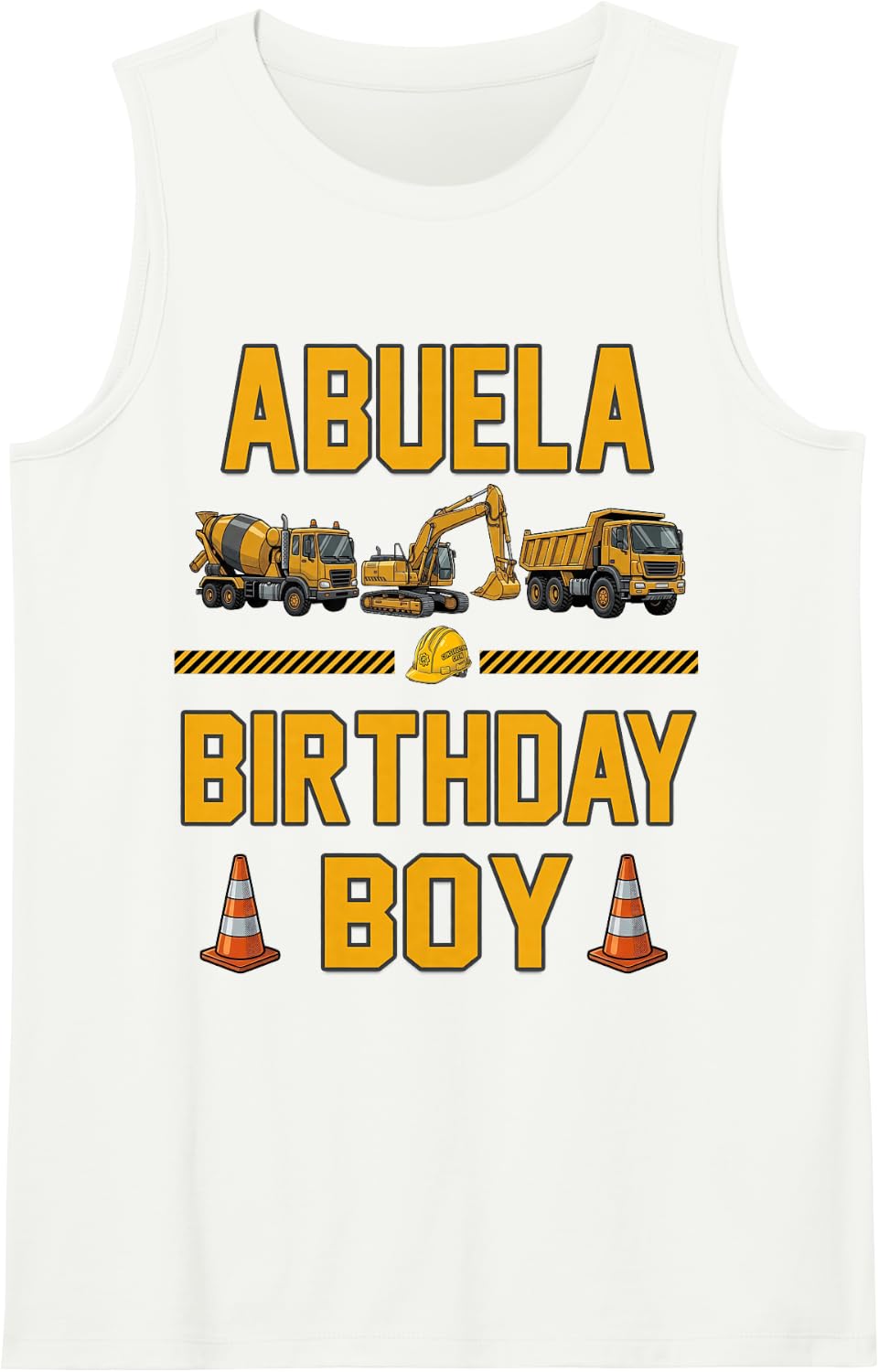 Truck Excavator Abuela Birthday Boy Crew Kids Famil Tank Top - White