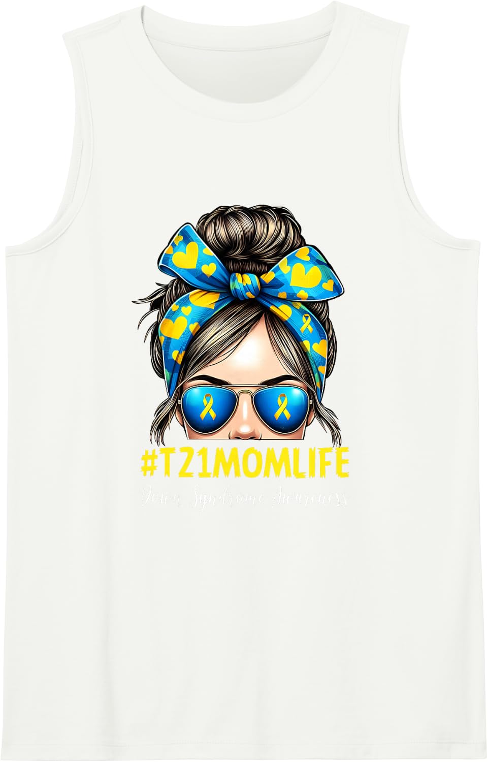 Down Syndrome Awareness Sleeveless Tank Top - White
