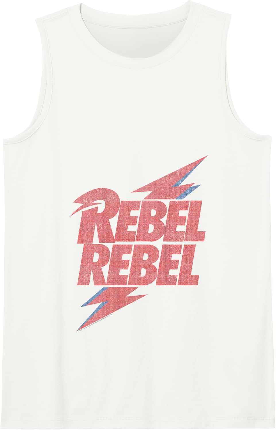 David Bowie - Rebel Rebel Lightning Lyric Tank Top - White
