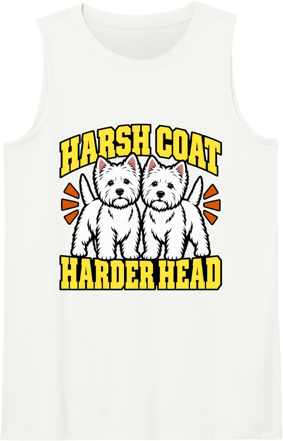 West Highland Terrier Harsh Coat Harder Head Terrier Fan Sleeveless Tank Top - White