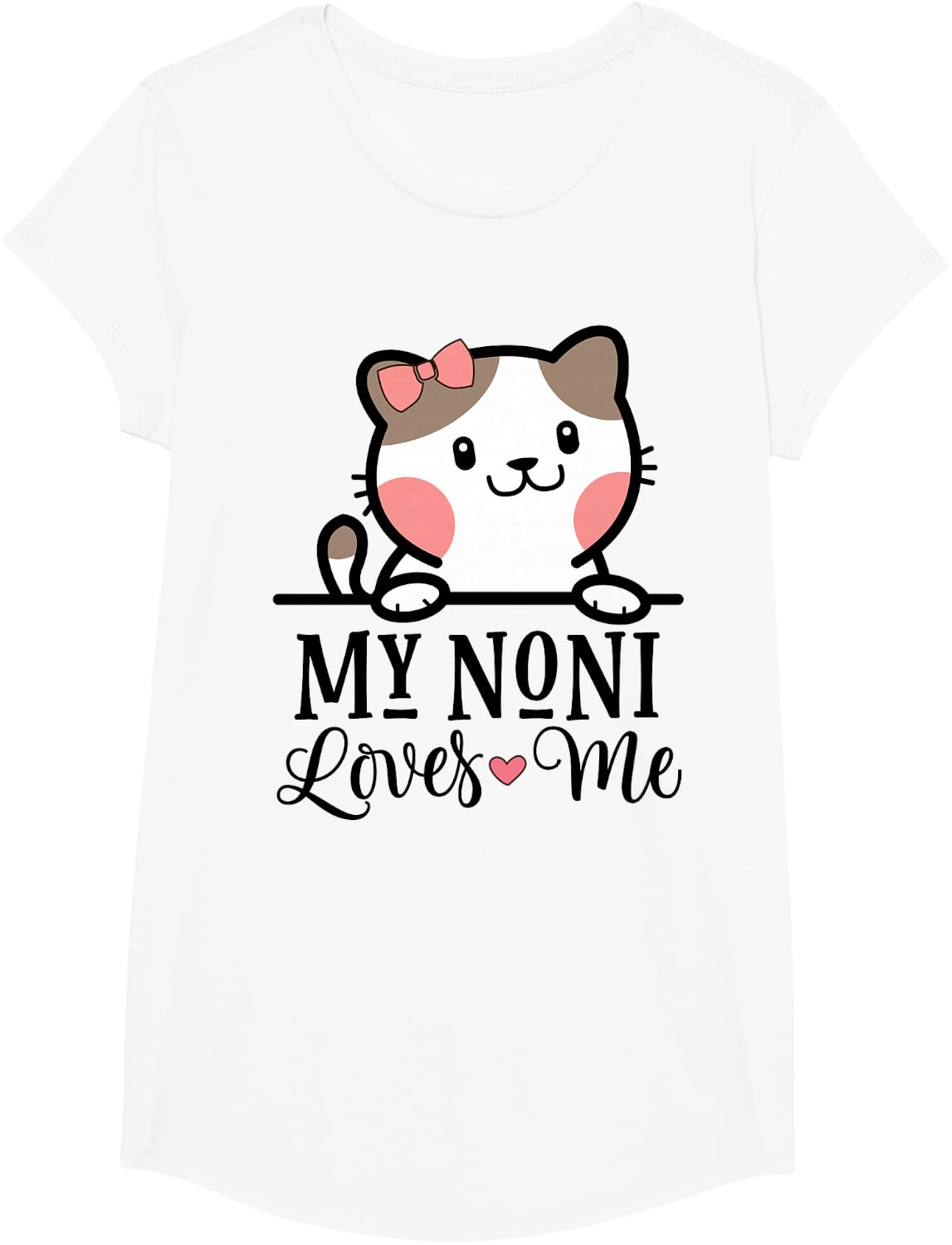 My Noni Loves Me Grandchild Kitty T-Shirt - Girls White