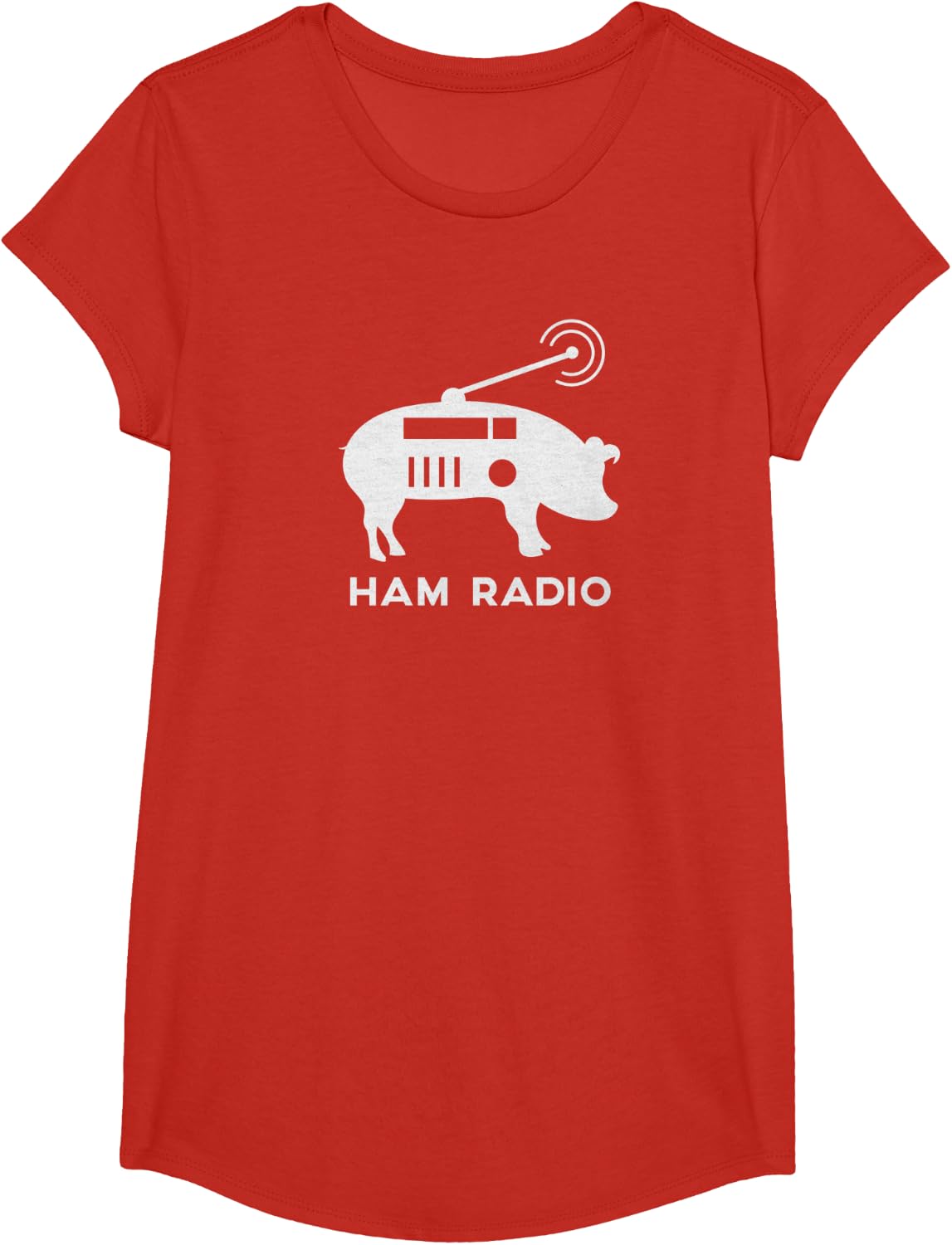 Ham Radio Pig Shirt T-Shirt - Girls Red
