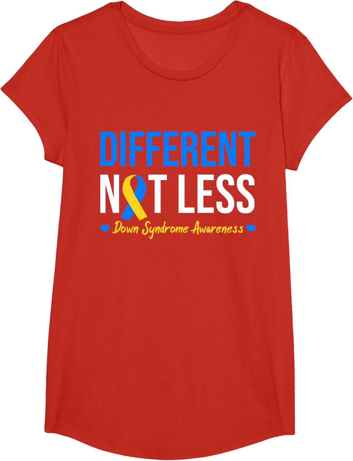 Anders Nicht Weniger Down Syndrome Awareness Band Mama Papa T-Shirt - Girls Red