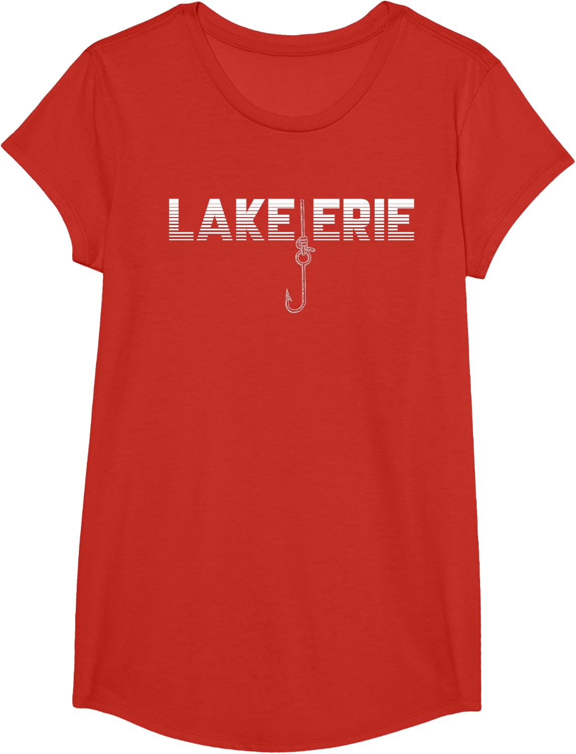 Lake Erie Shirt with a Walleye Hook Design Makes nice Gift T-Shirt - Girls Red