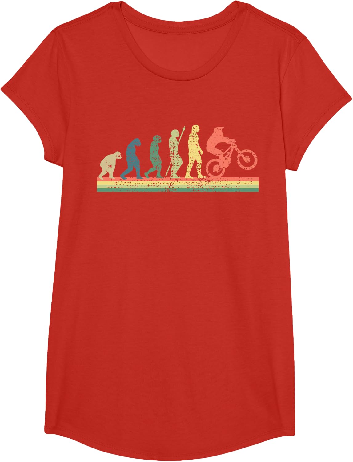 BMX Biker Gift Stunt Wheely T-Shirt - Girls Red