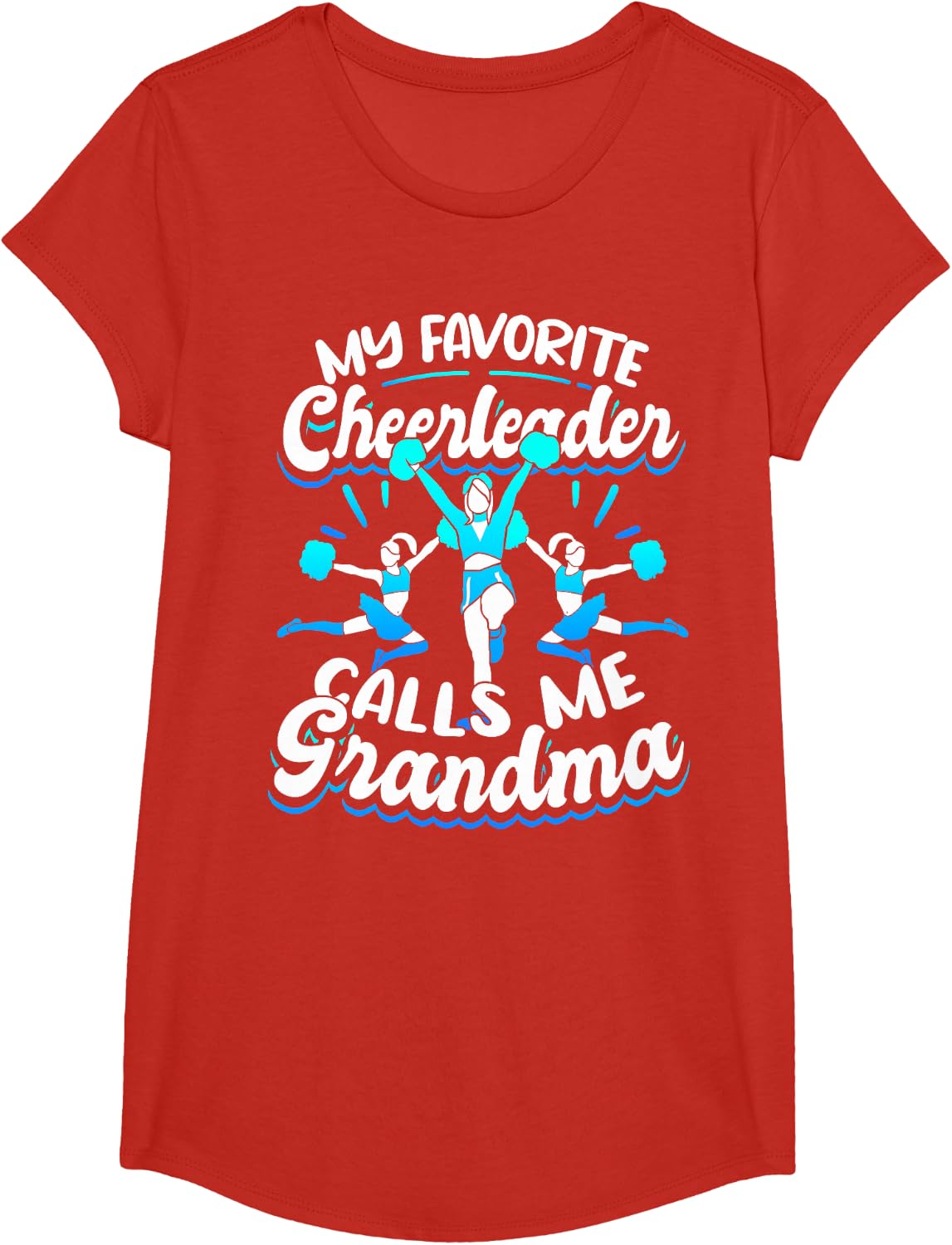 Cheerleading My Favorite Cheerleader Calls Me Grandma T-Shirt - Girls Red